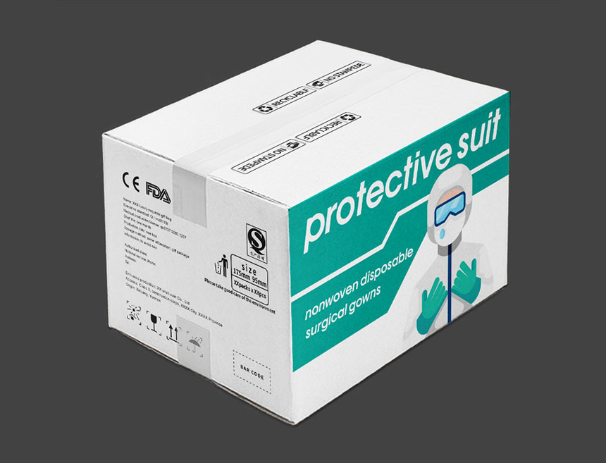 東(dōng)莞防護(hù)服包裝設計公司新款設計案例效果展示