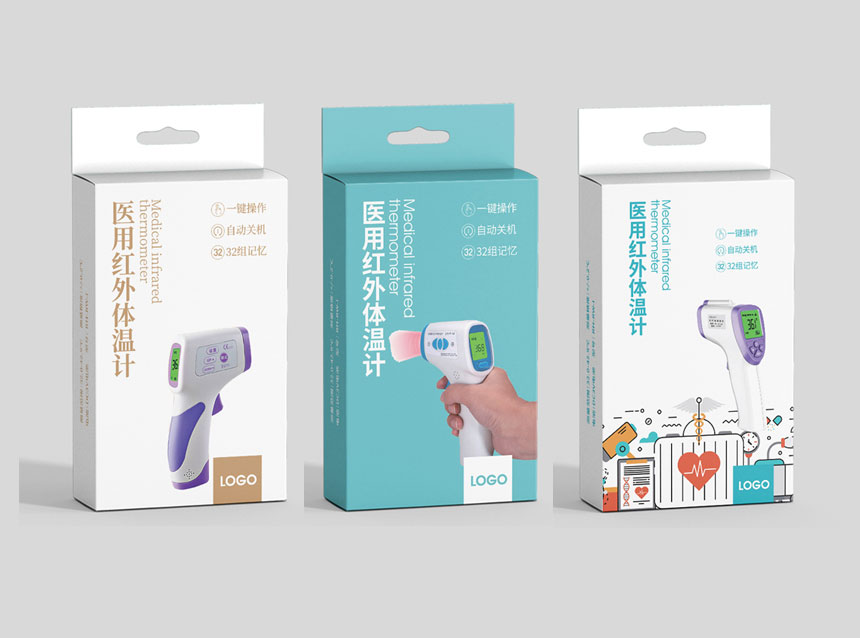 東(dōng)莞紅(hóng)外線體溫儀包裝設計案例_體溫計包裝設計公司效果欣賞